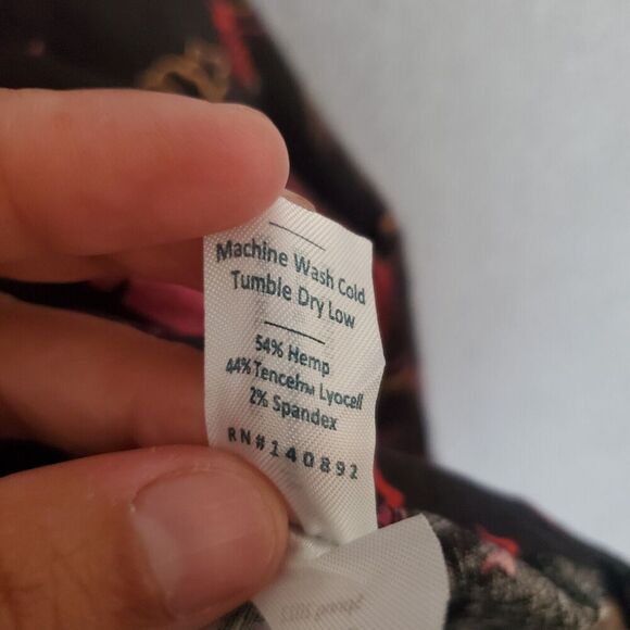 NWOT Marine Layer Women's Ryan Midi Slip Midnight Palms Hemp Skirt 14 - Picture 6 of 6